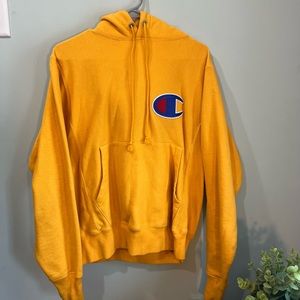 champion yellow orange hoodie